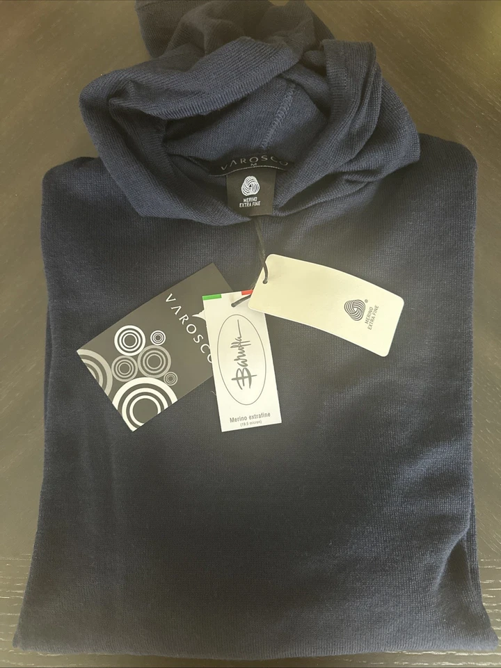Suéter con Capucha Varosco Zegna Baruffa Lana Merino Extra Fina, Nuevo Con Etiquetas Foto 1 de 1