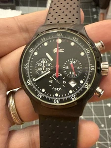Lacoste Herren Schwarz Chronograph Uhr Neue Batterie 24 Std Registrierungsdatum - Bild 1 von 12