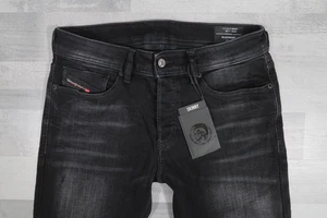 Mens Diesel Sleenker Stretch Skinny Black Jeans W32 L32 Wash 0092B BNWT - Picture 1 of 11