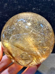 Gemas curativas de bola de Reiki de cristal para cabello esfera de cuarzo rutilado natural superior de 80 mm - Imagen 1 de 9