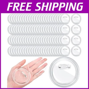 Craft Supplies: 3 Inch Clear Button Pins - Pack of 200 - Picture 1 of 9