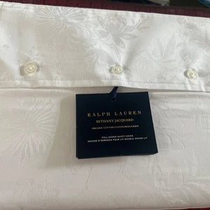 Ralph Lauren Home Queen Duvet Cover Bethany Jacquard Studio White Cotton New - Picture 1 of 3