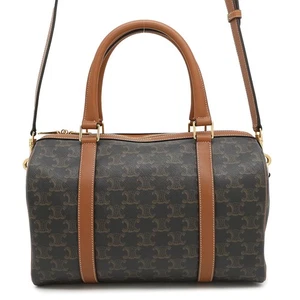 CELINE Triomphe 2-way Boston bag Size Mini PVC/Leather Tan 119572 - Picture 1 of 19