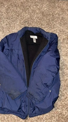 Chaqueta acolchada azul bebé LIZ CLAIBORNE para mujer Abrigo forrado con cremallera completa L Foto 1 de 3