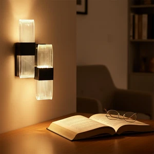 LED Wall Lamp U-shaped Double-headed Black Lamps Mounted For Home Decor Creative - Picture 1 of 9