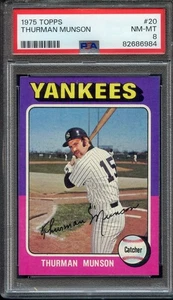 1975 Topps #20 Thurman Munson PSA 8 High End New York Yankees 6984 - Picture 1 of 2