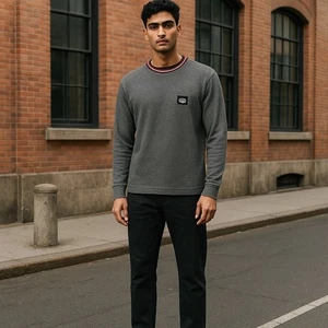 Ecko Unltd Mens Medium Gray Pullover Knit Crew Neck Thermal Sweater Size M - Picture 1 of 11
