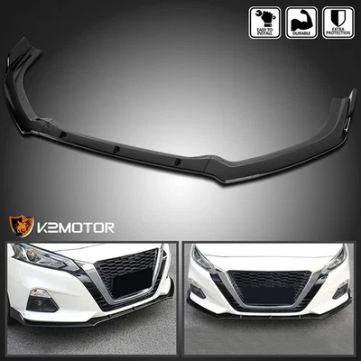 Fits 2019-2020 Altima Glossy Black 3PC Style Front Bumper Lip Spoiler Splitter Foto 1 de 4