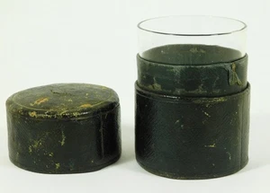 Antikes viktorianisches Medizin Reiseglas im ledergebundenen Etui - Bild 1 von 13