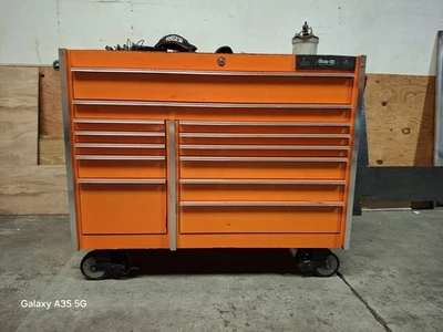 SnapOn Tool Box 10 Drawer Master Series Roll Cab Electric Orange 54×45×29 632Lbs - Image 1 of 2