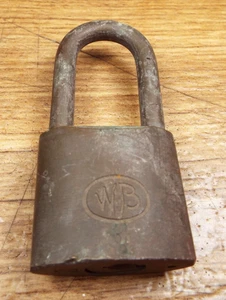 Vintage Messing Wilson Bohannan Vorhängeschloss ohne Schlüssel tolle Patina - Bild 1 von 4