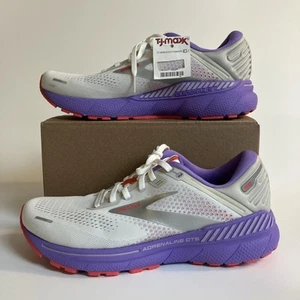 Brooks Adrenaline GTS 22 Donna, Bianco/Corallo/Viola, 11 B Medium Nuovo - Foto 1 di 23