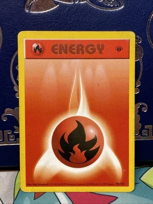 Fire Energy 98/102 Shadowless 1st Edition MP Pokémon 1999 - Image 1 of 4