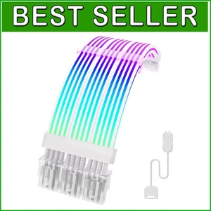 Customizable 5V 3-Pin ARGB Cable Extension - Perfect for Mid/Full Tower Chassis - Picture 1 of 11