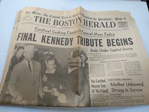 POLITICS PRESS (1963/1125) JFK KENNEDY FINAL TRIBUTE Boston Herald Oswald Pic - Picture 1 of 1