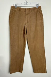 Mens Vintage Lands End Camel Brown Corduroy Pants 33R 30.5” Inseam 100% Cotton - Picture 1 of 13