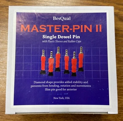 BESQUAL Dental Lab 1000 Sets Master Pin II Single Dowel Pins with Plastic Sleeves New