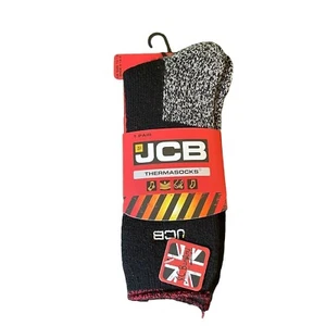 JCB Hombres 4X Calcetines Térmicos Cálidos Bota de Trabajo Calcetines Negros Talla 10-13 NUEVO - Imagen 1 de 7