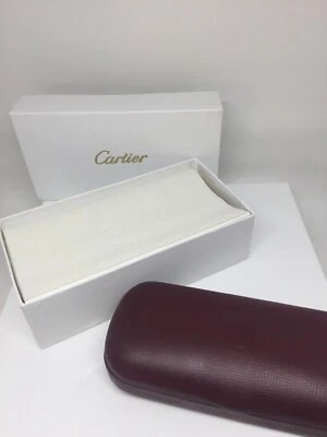 NEW AUTHENTIC Vintage CARTIER Hard CASE RED LEATHER EYEGLASSES SUNGLASSES Case - Image 1 of 4