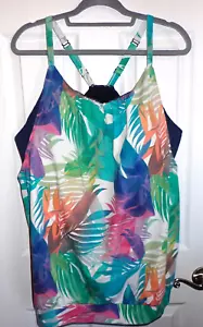 Lane Bryant Cacique Swim Gr. 22 Blouson Tankini Oberteil ohne Bügel BH Tropical - Bild 1 von 8