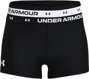 NWT Under Armour Girls HeatGear Armour Bike Shorts YSM Black/White MSRP$25 - Picture 1 of 2