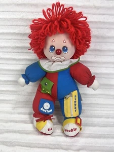 Muñeco payaso vintage Amtoy Teach Me To Dress 1983 peluche 16" cremallera botón corbata a presión - Imagen 1 de 6
