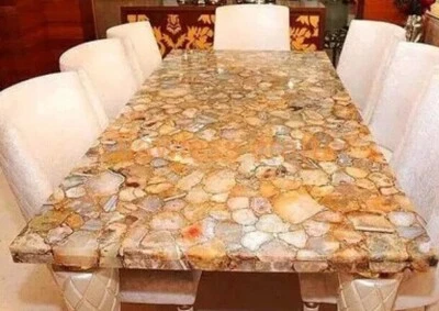 Natural Agate Console Table, Wild Agate Customized Table, Agate Stone Table tops - Image 1 of 4