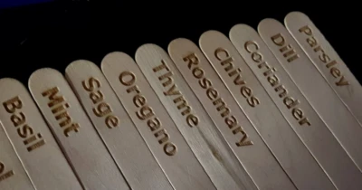 AUTOM* - DESIGN AND TECHNOLOGY JUMBO Laser engraved herb garden labels for seeds and gifts. 10x CUSTOM