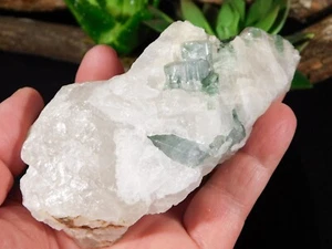 Big! Light GREEN Tourmaline Crystal Cluster on Quartz Brazil 417gr - Picture 1 of 15