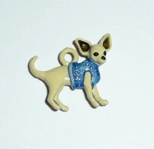 Chihuahua Hund Metall Charm für Armband - 3/4"x5/8" blau Hundepullover - limitiert - Bild 1 von 4