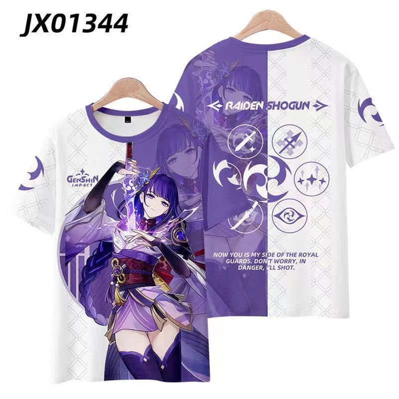 Camiseta Otaku Harajuku Anime Genshin Impact Belzebul Dibujos Animados Manga Corta Regalo Foto 1 de 1