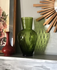 Grüne Emboli Glas Optik Kunst Vase 11" hoch - Bild 1 von 4