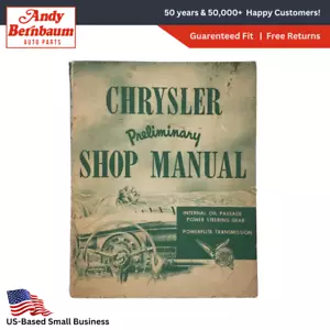 1953 Chrysler Windsor Series New Yorker Series Preliminary Shop Manual - Picture 1 of 6