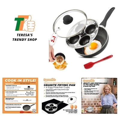 Versatile Egg Cooker: 4-Cup Granite Nonstick Fry Pan with Safe Bakelite Handle - Image 1 of 4