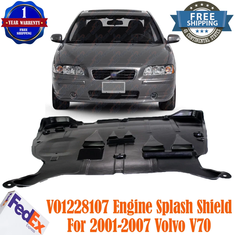 New Front Engine Splash Shield Under Cover For 2001-2009 Volvo S60 2001-2007 V7 Foto 1 de 4