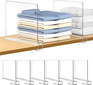 6 piece Acrylic Shelf Dividers for Closet Organization -Gara - Picture 1 of 3