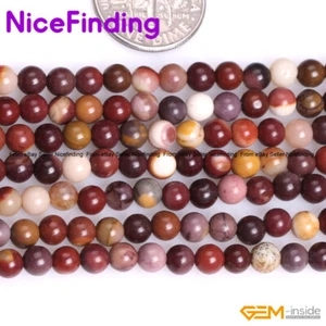 Natural Round Mookaite Jasper Stone Beads Jewelry Making Loose Beads Strand 15" - Picture 1 of 40
