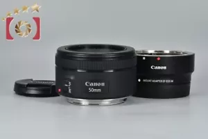 Near Mint!! Canon EF 50mm f/1.8 STM + EF-EOS M adapter - Picture 1 of 14