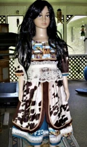 Girls Handmade One Of A Kind Shrek Dress. Size 5-6T. Only One Available - Picture 1 of 12