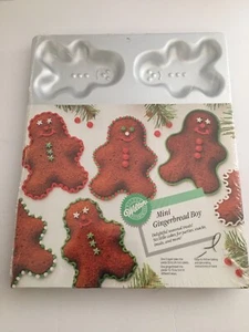 Wilton Mini Gingerbread Boy 6 Cavity Mini Cake Pan - Vintage 1990 - New/Sealed - Picture 1 of 4