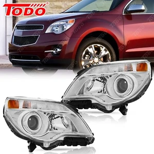 Fits Halogen 2010-2015 Chevy Equinox LTZ Headlights Headlamps Chrome Pair - Picture 1 of 6