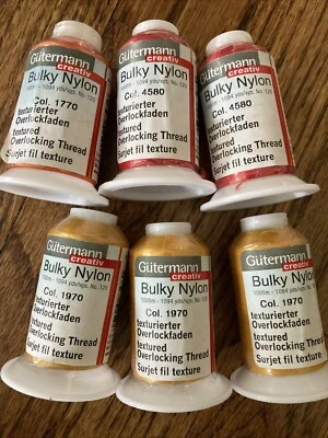 Gutermann Bulky Nylon Textured Overlocking Thread, Lot Of 6 - Image 1 of 4