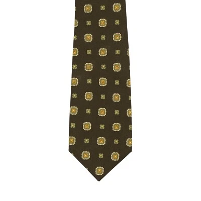 $330 KITON NAPOLI 7 - Corbata Plegable Floral Verde 100% Seda 148 cm - 8,5 cm Foto 1 de 2