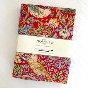 William Morris Strawberry Thief Crimson Double Duvet Cover ONLY (No Pillowcases) - Picture 1 of 2