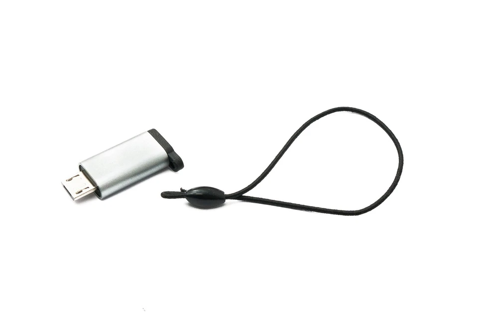 SYSTEM-S USB 3.1 Adapter Typ C Buchse zu 2.0 Micro B Stecker Schlaufe in Grau - Bild 1 von 4