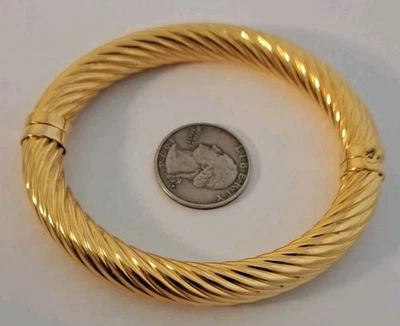 Brazalete Brazalete Abrazadera Bisagras Italia Vermeil Oro Esterlina 925 BONITO Foto 1 de 4