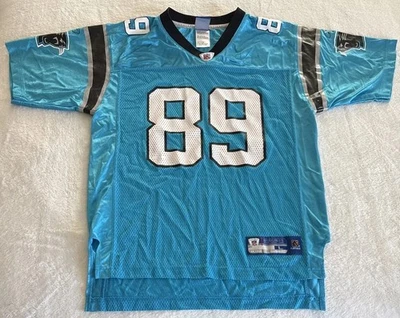 Camiseta deportiva de colección Reebok NFL Carolina Panthers Steve Smith #89 azul juvenil grande 14-16 Foto 1 de 4