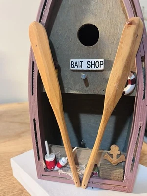 Bait Shop Birdhouse Wood, Hand Made. Purple. Great gift idea! Lasting joy!   - Image 1 of 4