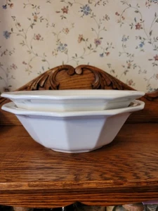  Lote de 2 cuencos para servir verduras con borde blanco Pfaltzgraff Heritage usados en excelente estado - Imagen 1 de 5