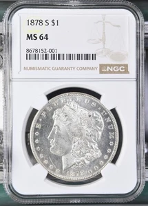 1878 S Morgan Silber Dollar NGC MS-64 PL Vorderseite - Bild 1 von 2